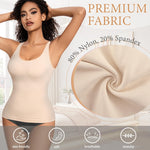 ONEW Shapewear Camisoles Seamless Tummy Control Compression Tank Tops Waist Trainer Body Shaper for Women,Beige,Small