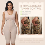 JOSHINE Faja Colombiana Knee Length Full Body Shapewear for Women Tummy Tuck Compression Garment Lipo Boards Post Surgery 360 Faja Completa Para Mujer with Adjustable Hook Closure Tan 2XL