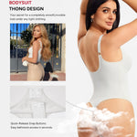Nebility Shapewear Bodysuits for Women Tummy Control Body Shaper Deep V Neck Thong Body Suits (White,3X-Large)
