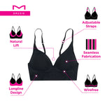 Maidenform Women's M Seamless Lift Bralette, Wireless Long-Line Convertible Tank-Style Bralette