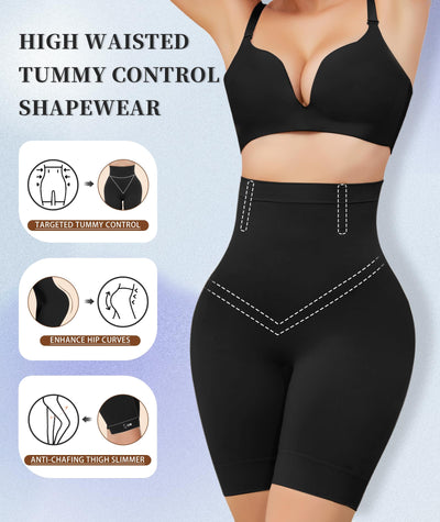 sellto Shapewear Tummy Control High Waisted Body Shaper Shorts Women Smooth Girdles Under Dresses Shorts Thigh Slimmer