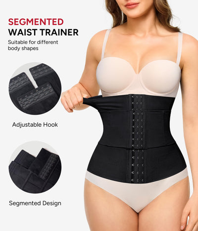 Nebility Waist Trainer for Women Corset Shapewear Tummy Control Segmented Waist Cincher Postpartum Faja Body Shaper with Adjustable Strap(Black,XX-Large)