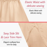 Lovasy Half Slips for Women Underskirt Anti-Static Short Mini Skirt with Floral Lace Trim Slip Dress for Skirt Dresses Nude,XX-Large
