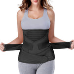 ChongErfei 3 in 1 Postpartum Belly Wrap - Recovery Belly/Waist/Pelvis Belt Black Postpartum Belly Band,Black L