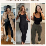 BRABIC Tummy Control Shapewear Leggings for Women Full Body Shapewear Bodysuit Compression Seamless Faja Body Shaper(Black, XX-Large)