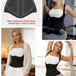 GainKee Women's Underbust Corset Waist Trainer Tummy Control Sweat Waist Trimmer Cincher Workout Faja Body Shaper Vest Black S