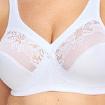 Glamorise Full Figure Plus Size MagicLift Minimizer Bra Wirefree #1003 White
