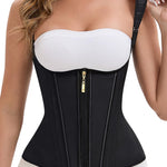 GainKee Latex Waist Trainer for Women Tummy Control Underbust Waist Cincher Corset Shapewear Body Shaper with Zipper Hook L Black