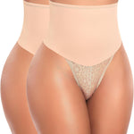 Werena Tummy Control Thong Shapewear for Women High Waist Body Shaper Panties Girdle Lace Shaping Underwear