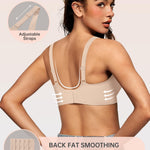 OEAK Womens Comfortable Deep V Bras Support Bralettes Low Cut no Underwire Bra Push Up Plunge Seamless Tshirts Bras Skin Color XXL