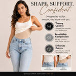 herslims Tummy Control Bodysuit for Women, Sculpting Shapewear, Brief, Thong, or Mid-Thigh Faja, Beige Mid-Thigh Faja 2X/3X