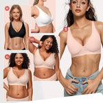 Vertvie Jelly Wireless Bras for Women Push Up Plunge Seamless T-Shirt Bras No Underwire Supportive Full Coverage Bralettes(Nude,Medium)