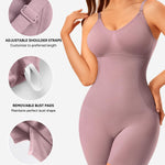 Nebility Women's Shapewear Bodysuit Tummy Control Body Suit Built in Bra Tank Camisole Seamless Mid Thigh Body Shaper