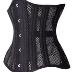 SHAPERX Women 26 Steel Boned Mesh Corsets Longline Heavy Duty Waist Trainer Long Torso Cincher,SZ1794-Black-M