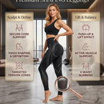 Anti Cellulite 3D Leggings Metabolic Booster Compression Leggings Women High Waist Body Sculpting Butt Lifting Tummy Control with Resistance Bands Gym Workout Yoga Lymphatic Drainage Legging