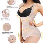 REYEOGO Shapewear Bodysuit for Women Tummy Control Butt Lifter Panty Hi-Waist Trainer Stomach Body Shaper Slimming Girdles(Beige, Small)