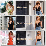 JOYSHAPER Lace Shapewear Bodysuits Deep V Lace Corset Tops Thong Bodysuits Tummy Control Body Shaper Black M