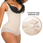 SHAPERX Women's Fajas Colombianas Shapewear Postpartum Tummy Control Body Shaper Butt Lifter Bodysuit, SZ7200-Beige-S