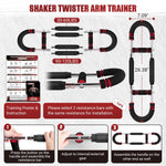 Twister Arm Trainer, 30-120 lbs Adjustable Twister Arm Chest Exerciser with 4 Spring & Poster for Men & Women, Detachable Power Twister Home Fitness Equipment for Enhancing Upper Body Muscle -Red
