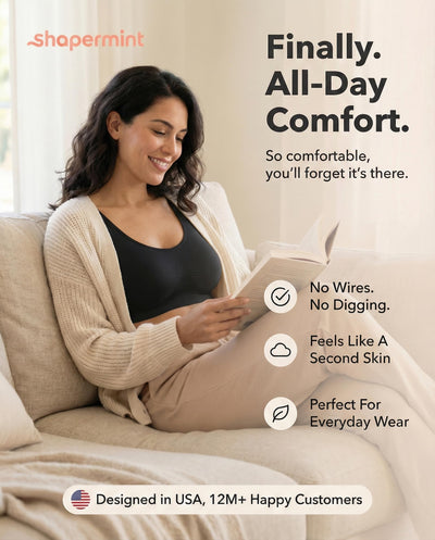 SHAPERMINT Wireless Bras for Women No Underwire – Small to Plus Size Bralettes with Support and Natural Lift