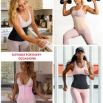 Nebility Waist Trainer for Women Corset Shapewear with Zipper Sweat Waist Trimmer Faja Body Shaper Workout Waist Cincher (Pink, Medium)