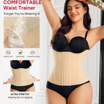 Nebility Waist Trainer for Women Corset Waist Cincher Shapewear Tummy Control Workout Body Shaper Compression Girdle Beige