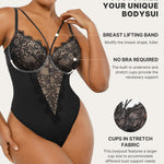 SHAPELLX Lace Body Suits Women Shapewear Tummy Control Corset Bodysuit One Piece Body Shaper Tops Blcak Lace Bodysuits