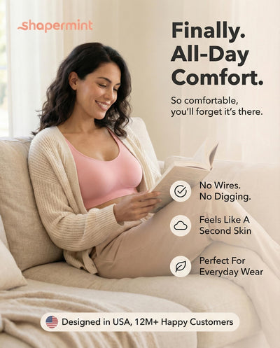 SHAPERMINT Wireless Bras for Women No Underwire – Small to Plus Size Bralettes with Support and Natural Lift