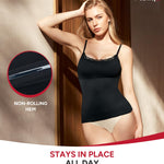 Nebility Compression Tanks for Women Tummy Control Shapewear Tank Top Seamless Body Shaper Lace Cami Camisoles(XX-Large, Black)
