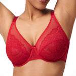 HSIA Minimizer Bras for Women Enchante Full Coverage Underwire Bras Plus Size Lifting Floral Lace Bra for Heavy Breast Coral Red