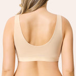 BRABIC Front Closure Post Surgery Minimizer Bras for Women Full Coverage Surgical Wireless Everyday Bras (Beige,Small)