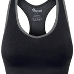 BAOMOSI Women's Seamless Racerback Sports Bra High Impact Support Yoga Gym Workout Fitness Black Blue Grey Purple Rose Red XL