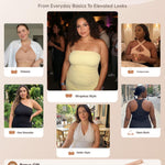 Vertvie Strapless Bra for Large Breast No Show Push Up Non-Slip Bandeau Bra(Praline,36C,Wireless)