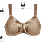 Bali Women's Minimizer Bra, Satin Tracings Underwire Bra, Bustline Slimmer, Full Coverage Bra