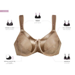 Bali Women's Satin Tracings Minimizer Underwire Bra, Black, 38DDD