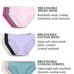 Fruit of the Loom womens Breathable Underwear, Regular, Brief - Cotton Mesh - 6 Pack Assorted Colors, 8 US