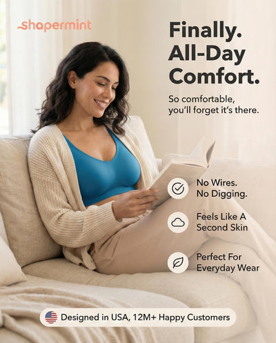SHAPERMINT Wireless Bras for Women No Underwire – Small to Plus Size Bralettes with Support and Natural Lift