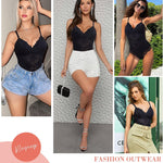REYEOGO Lace Shapewear Bodysuit for Women Tummy Control Body Shaper V Neck Fajas Tank Tops Slimming Camisole Corset
