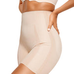 Vertvie Tummy Control Shapewear Shorts for Women Butt Lifting Body Shaper Shorts High Waisted Seamless Girdles Under Dress(Nude,Medium)