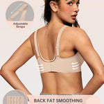 OEAK Womens Deep V Bras Wireless Comfortable Bra Supportive No Underwire Bras Tshirt Push Up Bralettes Plunge Seamless Bra Skin Color 3XL