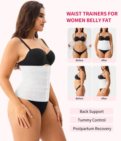Gotoly Waist Trainer for Women Corset Shapewear Tummy Control Faja Body Shaper Postpartum Segmented Waist Cincher(White,X-Large)