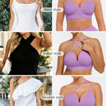 FeelinGirl Wireless Supportive Bra for Women, Seamless Comfort Bralettes No Underwire Full Coverage Everyday Bras Purple