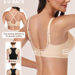 Angelhood Deep V Bras for Women Comfort Wireless Bralettes Adjustable Seamless Plunge Bras
