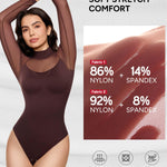 Nebility Long Sleeve Body Suits Mesh Bodysuit - Shapewear Bodysuit Turtleneck Thong Going Out Tops Fall Outfits