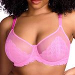 HSIA Minimizer Bras for Women Large Bust Full Coverage Lace Plus Size Bra - Mermaid Scales