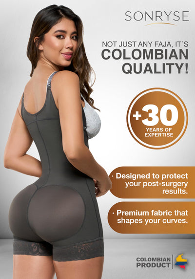 Sonryse Stage 2 faja Tummy Tuck Compression Garment | Faja Body Shaper Shapewear for Women | Fajas Colombianas Moldeadoras Black Ash M