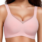 Gailife Crossover Bras for Women No Underwire Wireless Bralettes Seamless Supportive T Shirt Everyday Bras-Pink,L