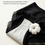 newnice Women High Waisted Underwear: Tummy Control Lace Briefs Full Coverage Breathable Panties for Postpartum 4-Pack (CA/US, Alpha, Medium, Regular, Regular, Black, Black, Beige, Coffee)