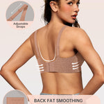OEAK Womens Deep V Bras Wireless Comfortable Bra Supportive No Underwire Bras Tshirt Push Up Bralettes Plunge Seamless Bra Light-Coffee Leopard M