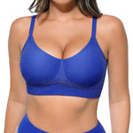 Lover-Beauty Wireless Bras for Women Push Up Bras Seamless Full Coverage Bra for Daily Wear Blue XL
